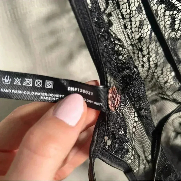 NWOT OH LA LA CHERI BLACK LACE STRAPPY TEDDY LINGERIE L/XL - Picture 6 of 6